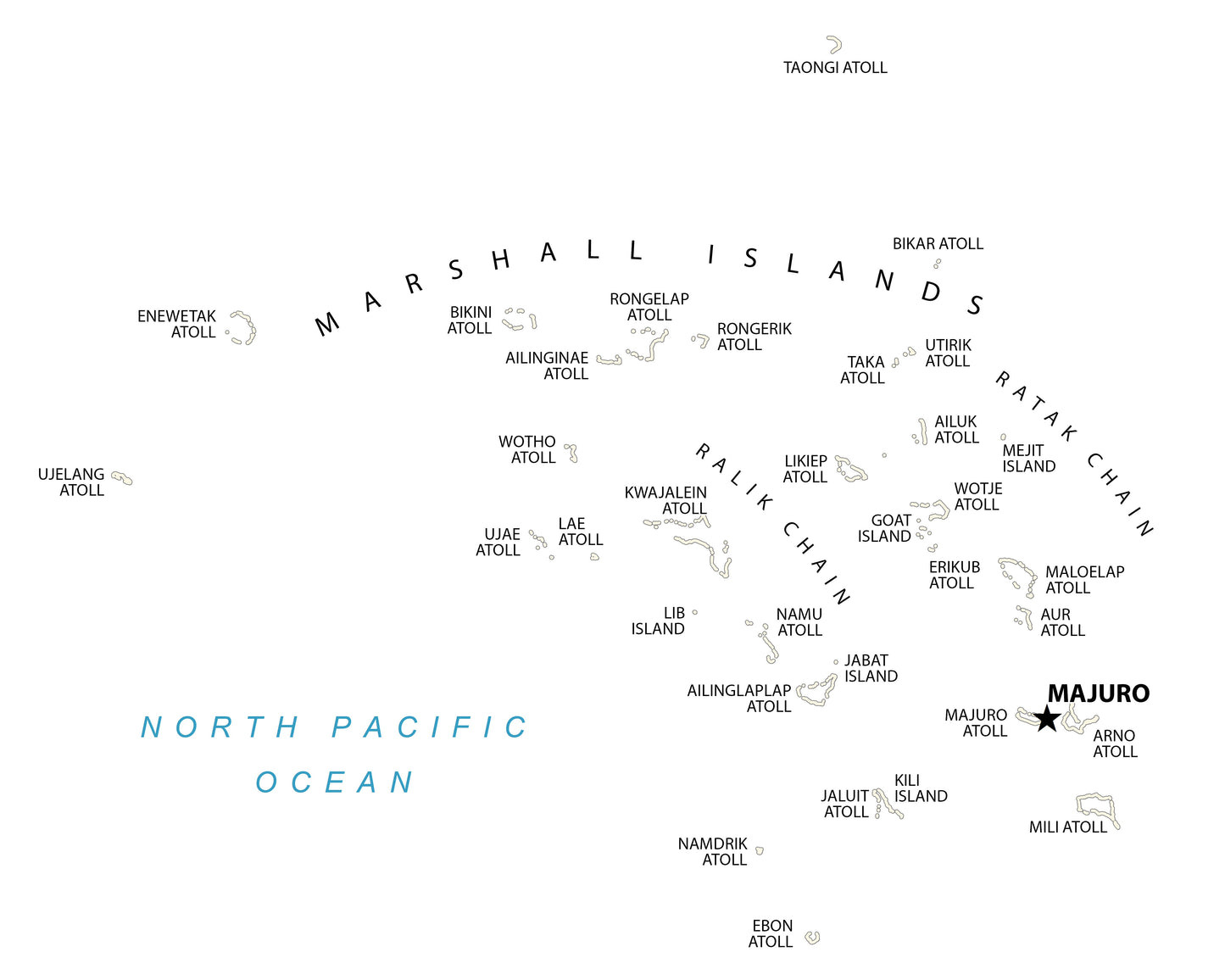 Marshall Islands Map Glossy Poster Picture Photo Print Banner  Booma Prints