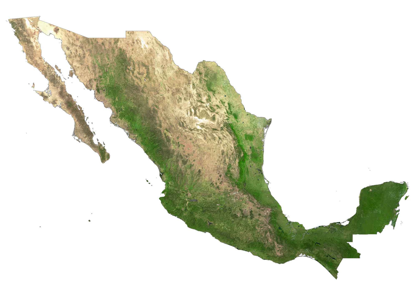 Mexico Satellite Map Glossy Poster Picture Photo Print Banner  Booma Prints