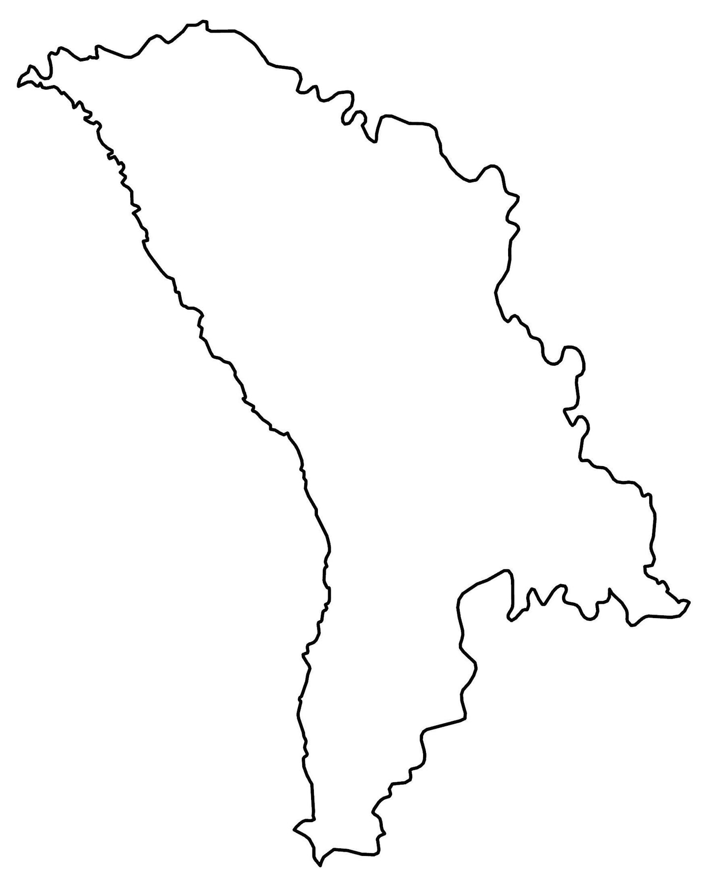 Moldova Blank Outline Map Glossy Poster Picture Photo Print Banner  Booma Prints