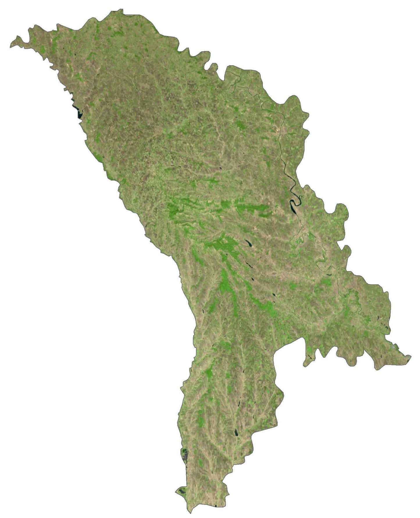 Moldova Satellite Map Glossy Poster Picture Photo Print Banner  Booma Prints