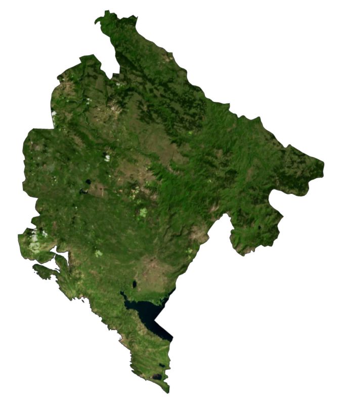 Montenegro Satellite Map Glossy Poster Picture Photo Print Banner  Booma Prints