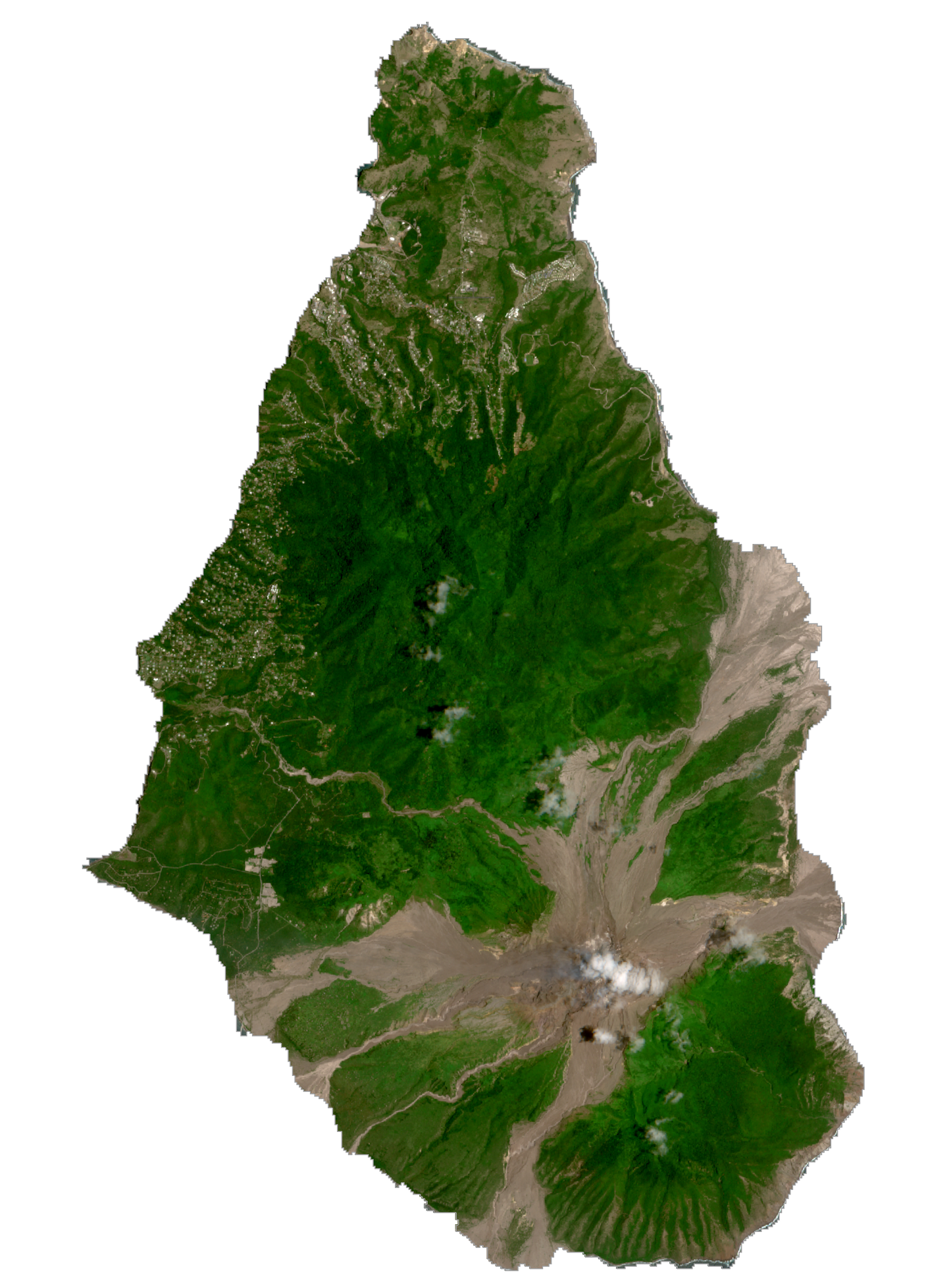 Montserrat Satellite Map Glossy Poster Picture Photo Print Banner  Booma Prints