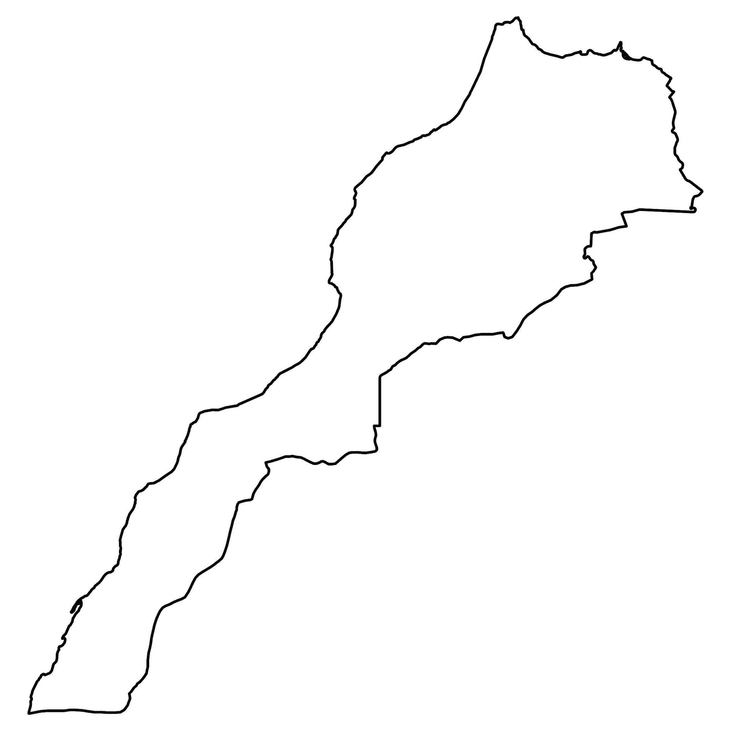 Morocco Blank Outline Map Glossy Poster Picture Photo Print Banner  Booma Prints