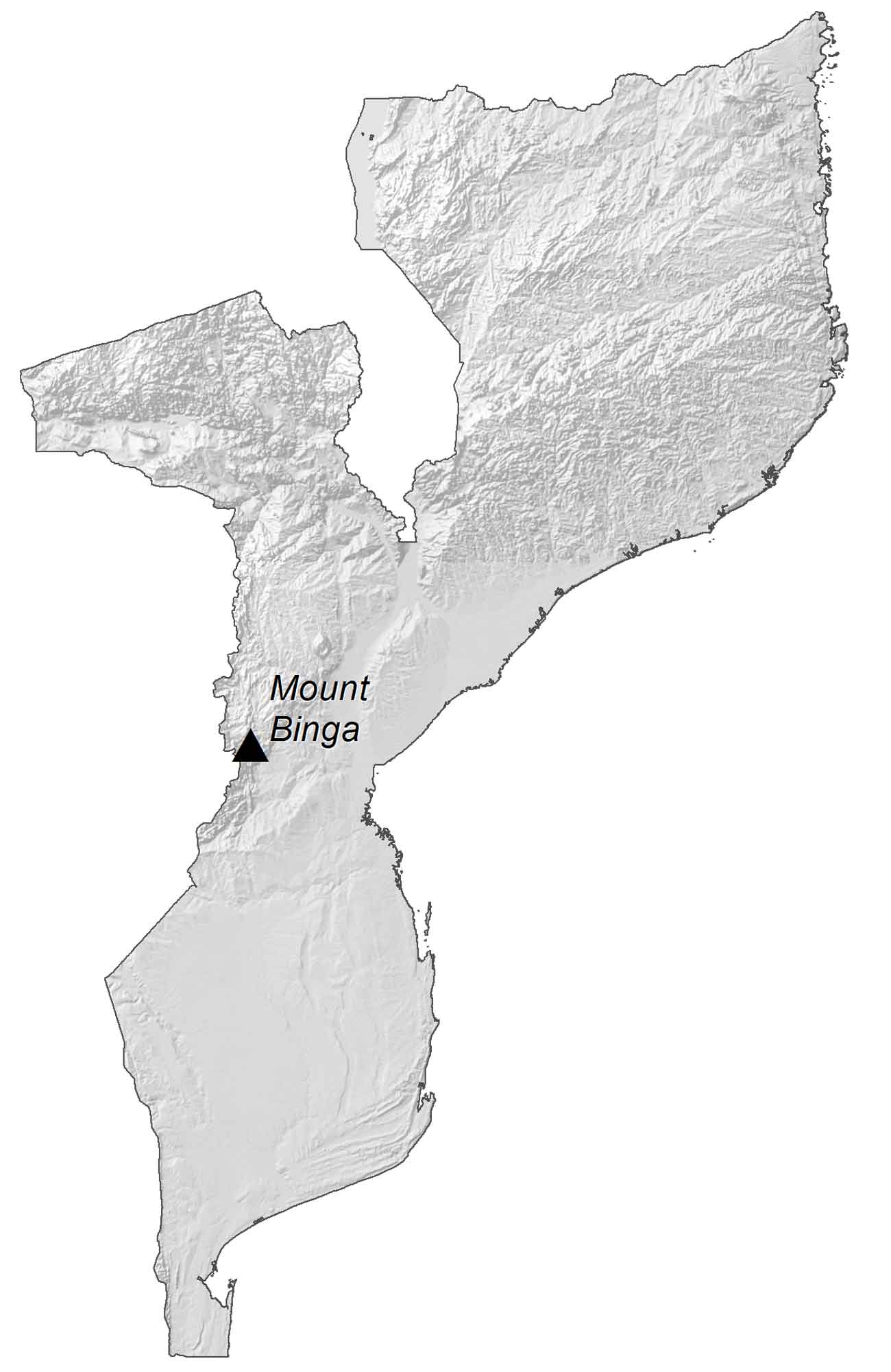 Mozambique Elevation Map Glossy Poster Picture Photo Print Banner  Booma Prints