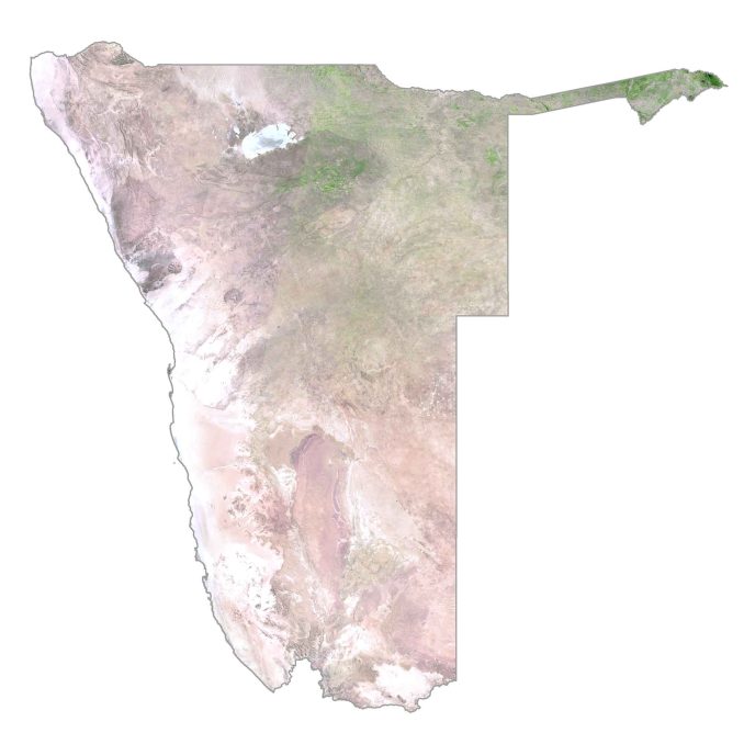Namibia Satellite Map Glossy Poster Picture Photo Print Banner  Booma Prints
