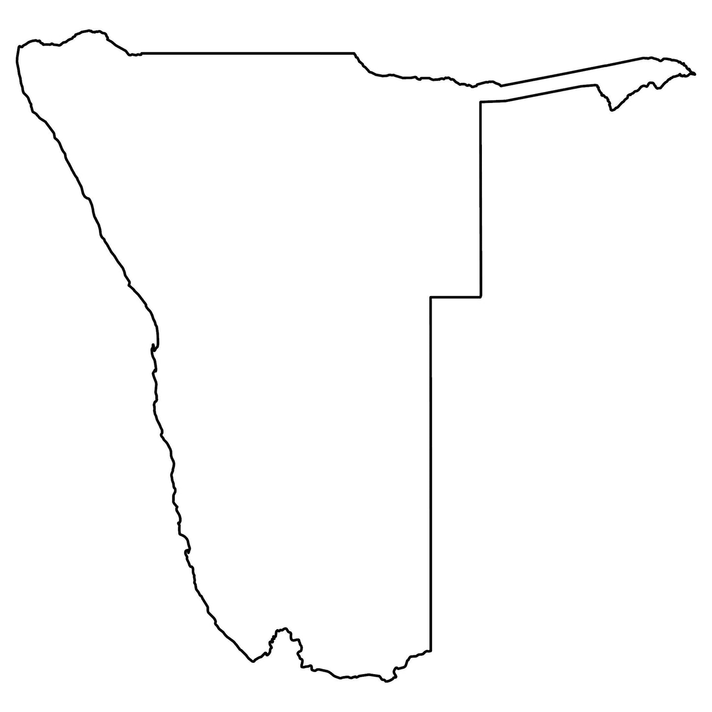 Namibia Blank Outline Map Glossy Poster Picture Photo Print Banner  Booma Prints