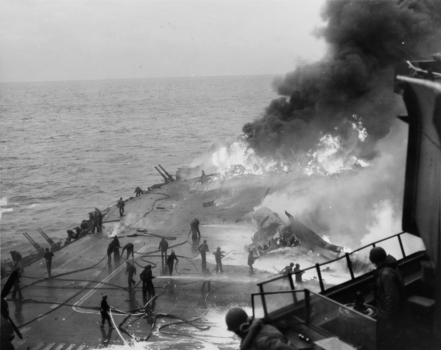 Uss Saratoga Kamikaze Hit 1945 Ww2 Poster Picture Photo Print Banner  Booma Prints