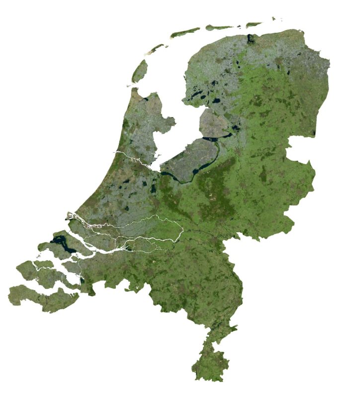 Netherlands Satellite Map Glossy Poster Picture Photo Print Banner  Booma Prints