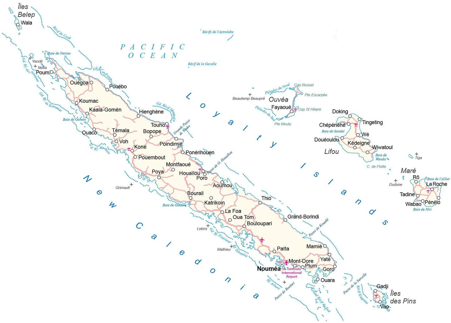 New Caledonia Road City Map Glossy Poster Picture Photo Print Banner  Booma Prints