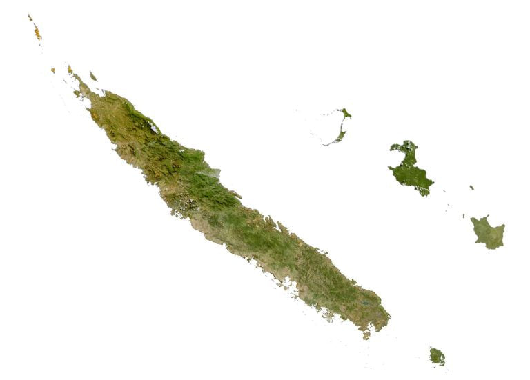 New Caledonia Satellite Map Glossy Poster Picture Photo Print Banner  Booma Prints