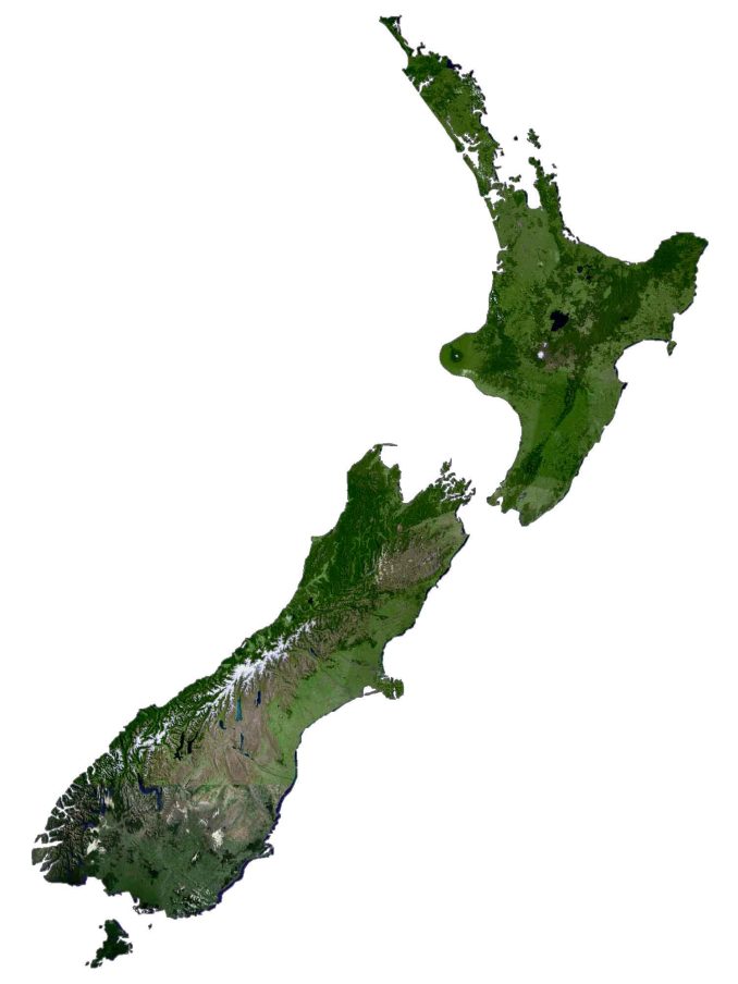New Zealand Satellite Map Glossy Poster Picture Photo Print Banner  Booma Prints