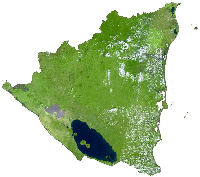 Nicaragua Satellite Map Glossy Poster Picture Photo Print Banner  Booma Prints