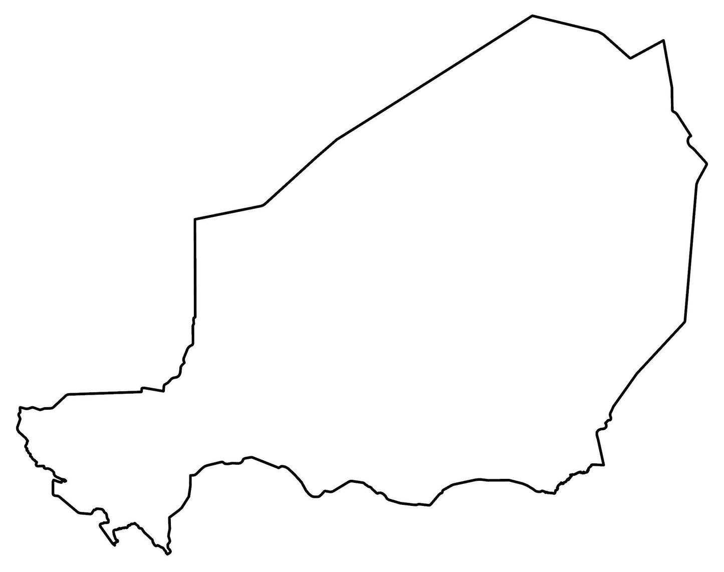 Niger Blank Outline Map Glossy Poster Picture Photo Print Banner  Booma Prints