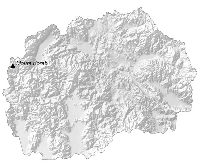 North Macedonia Elevation Map Glossy Poster Picture Photo Print Banner  Booma Prints