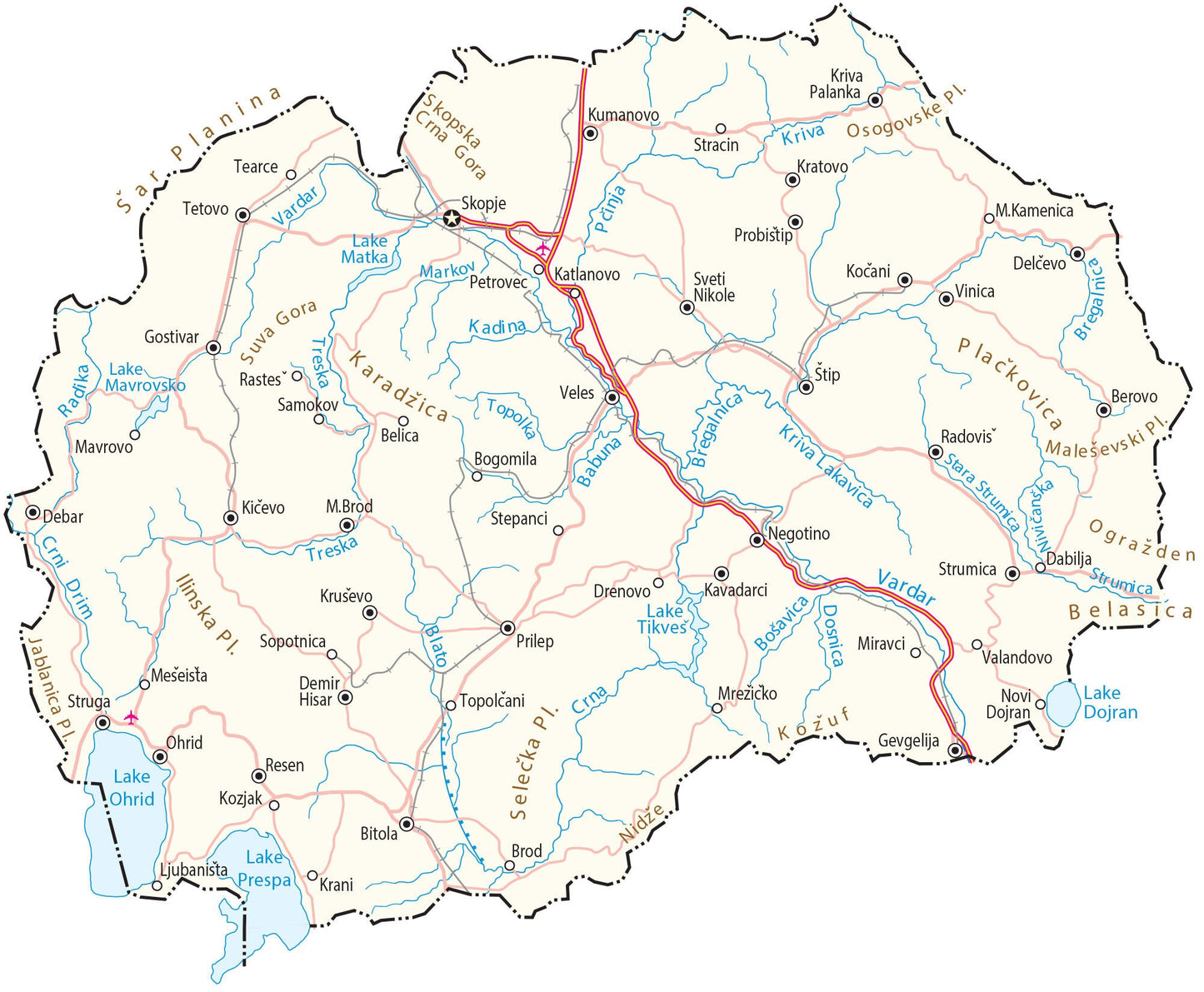 North Macedonia City Road Map Glossy Poster Picture Photo Print Banner  Booma Prints