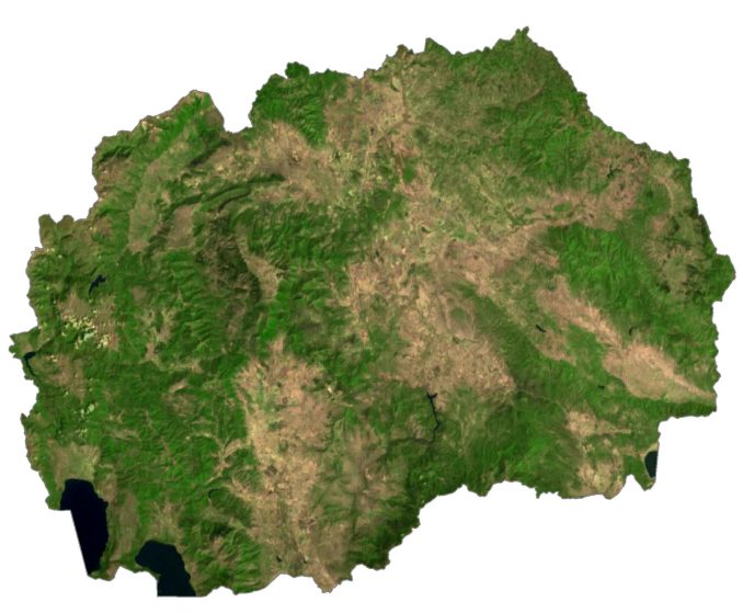 North Macedonia Satellite Map Glossy Poster Picture Photo Print Banner  Booma Prints