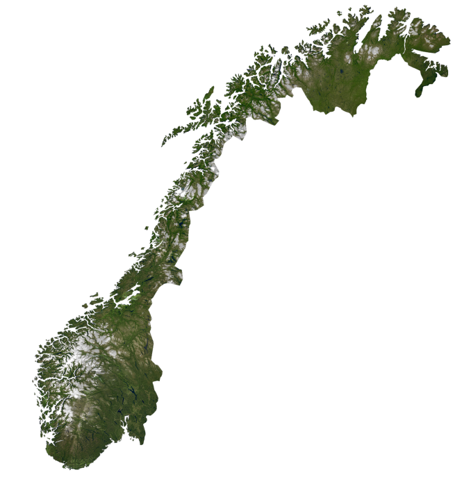 Norway Satellite Map Glossy Poster Picture Photo Print Banner  Booma Prints