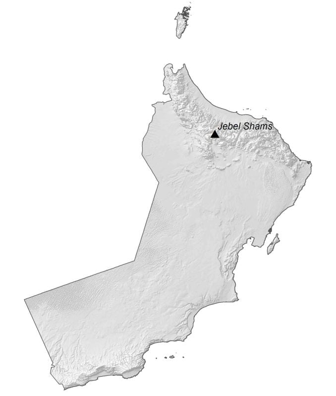 Oman Elevation Map Glossy Poster Picture Photo Print Banner  Booma Prints