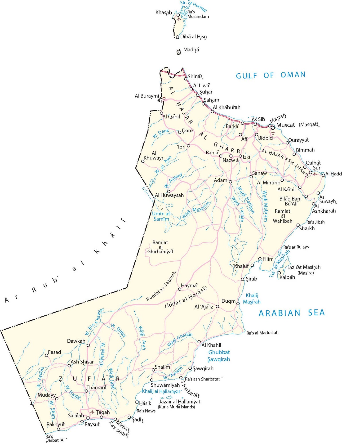 Oman City Road Map Glossy Poster Picture Photo Print Banner  Booma Prints
