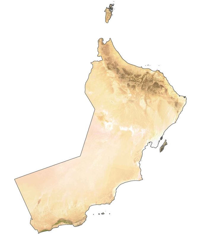 Oman Satellite Map Glossy Poster Picture Photo Print Banner  Booma Prints