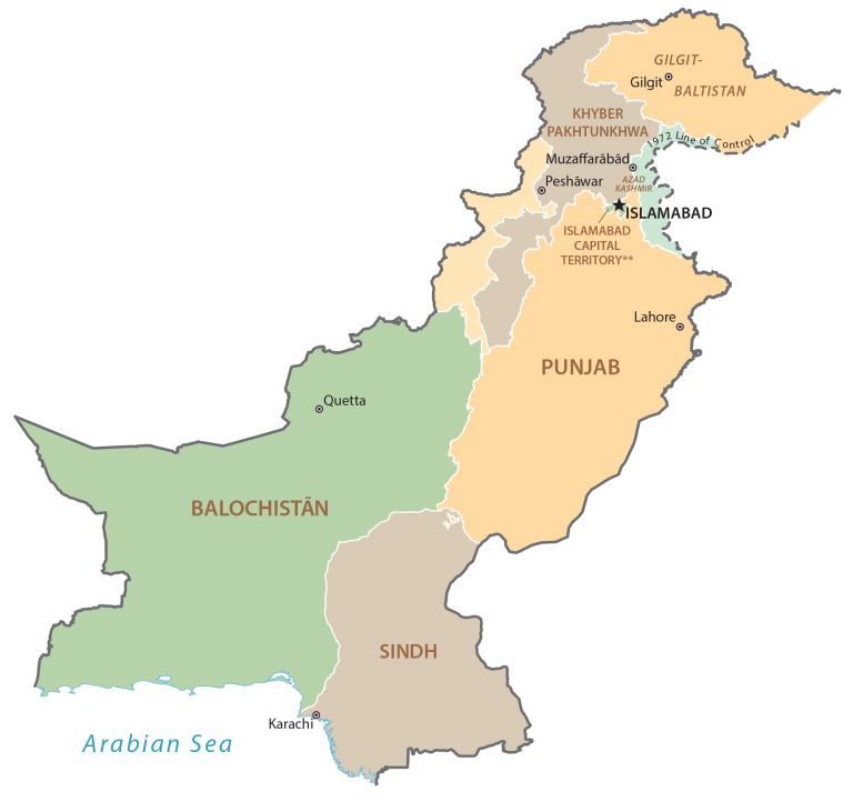 Pakistan Province Map Glossy Poster Picture Photo Print Banner  Booma Prints