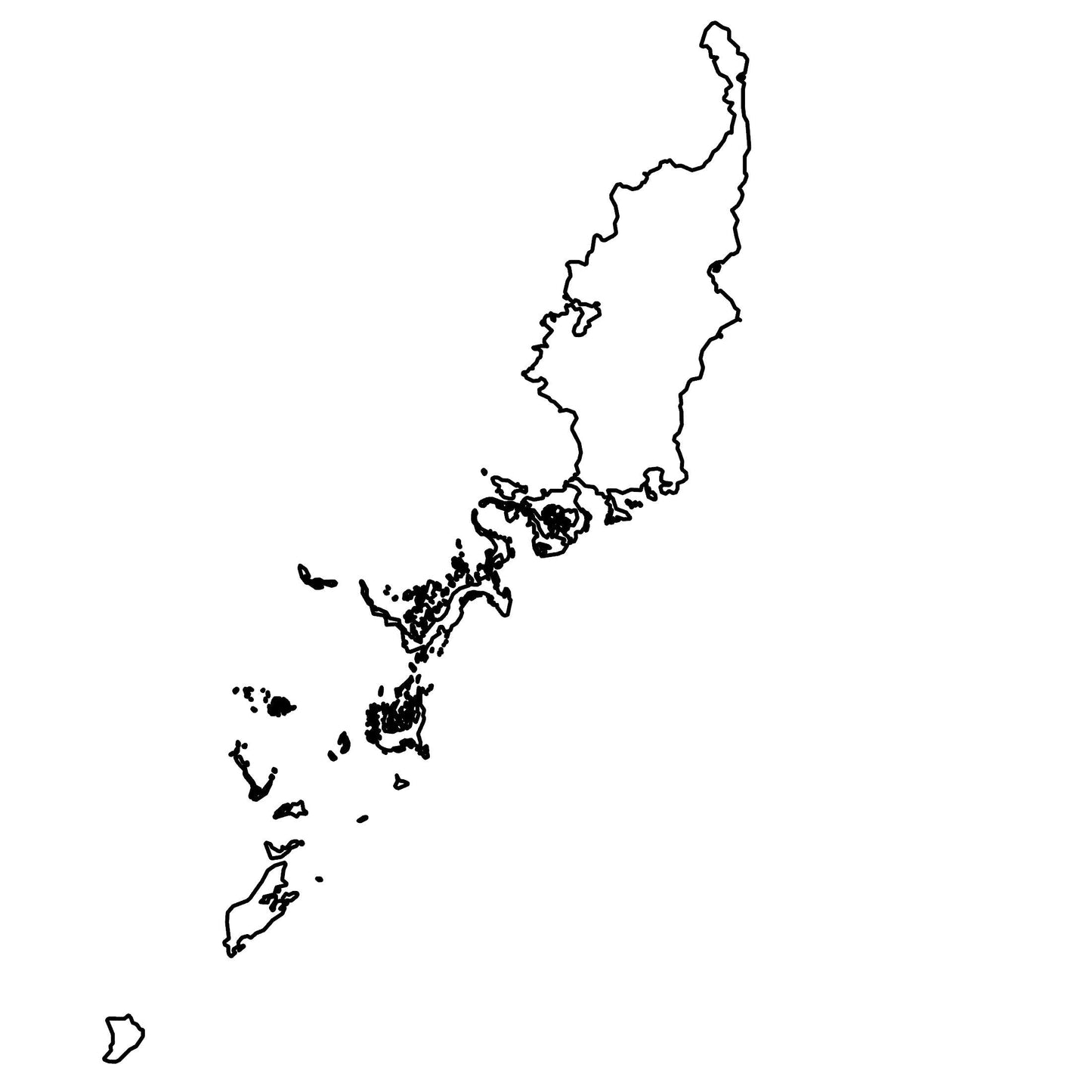 Palau Blank Outline Map Glossy Poster Picture Photo Print Banner  Booma Prints