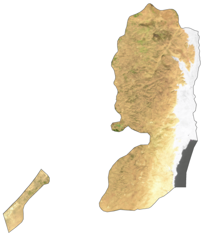 Palestine Satellite Map Glossy Poster Picture Photo Print Banner  Booma Prints
