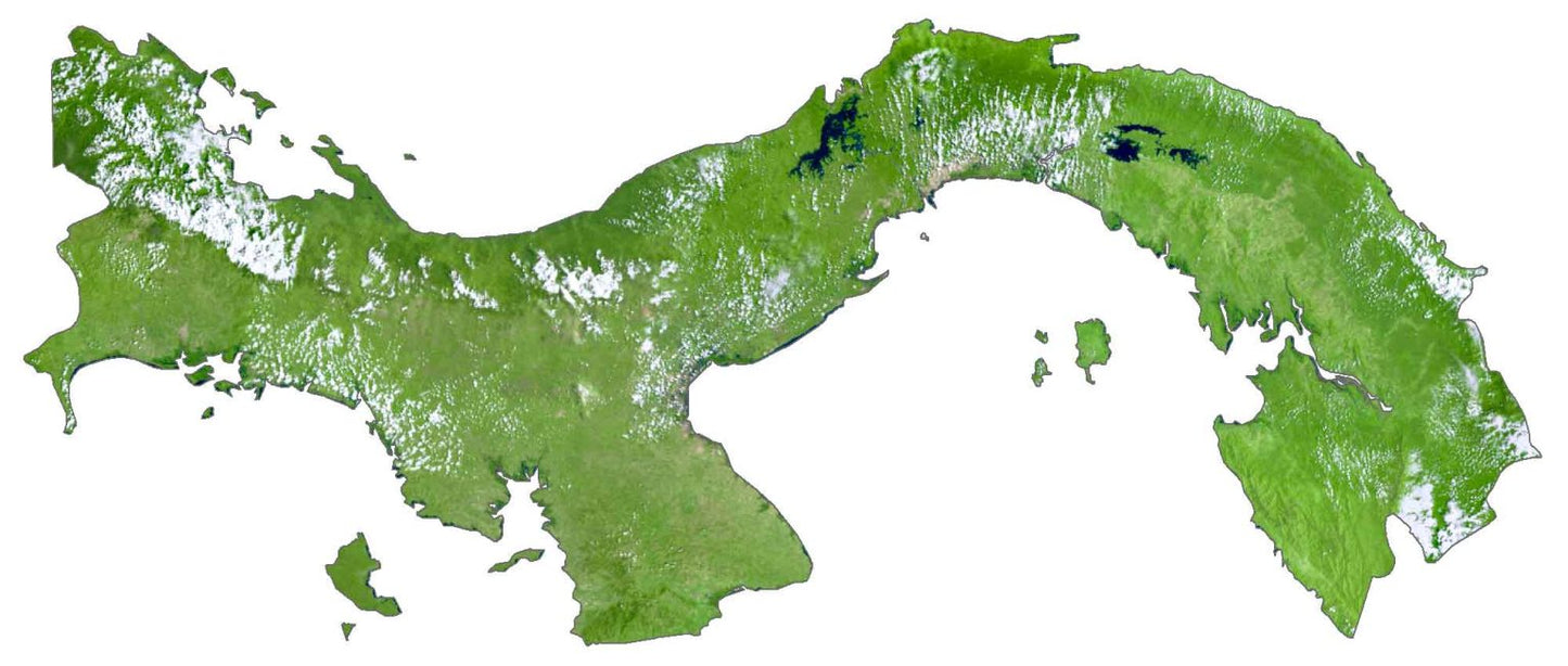 Panama Satellite Map Glossy Poster Picture Photo Print Banner  Booma Prints