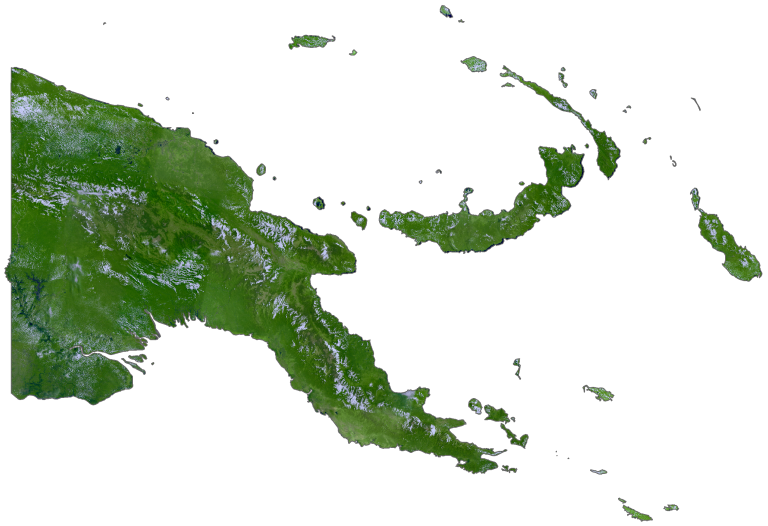 Papua New Guinea Satellite Map Poster Picture Photo Print Banner  Booma Prints