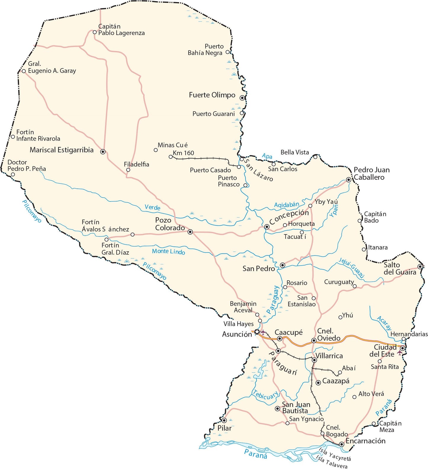 Paraguay City Road Map Glossy Poster Picture Photo Print Banner  Booma Prints
