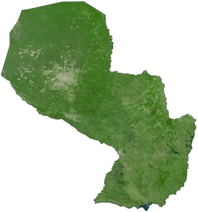 Paraguay Satellite Map Glossy Poster Picture Photo Print Banner  Booma Prints