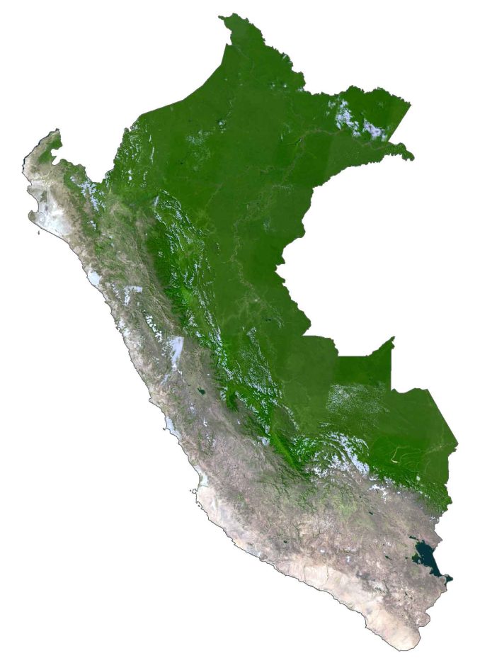 Peru Satellite Map Glossy Poster Picture Photo Print Banner  Booma Prints