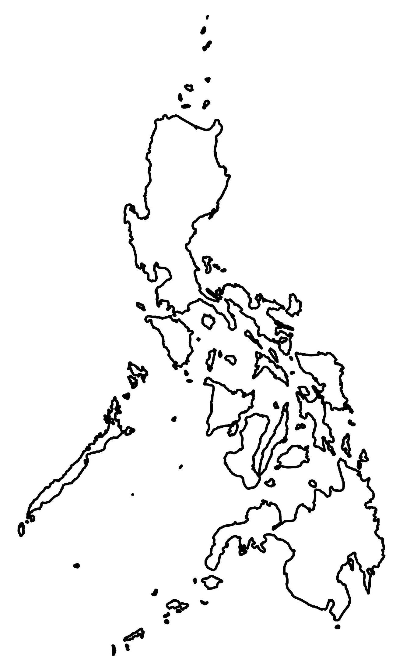 Philippines Blank Outline Map Glossy Poster Picture Photo Print Banner  Booma Prints