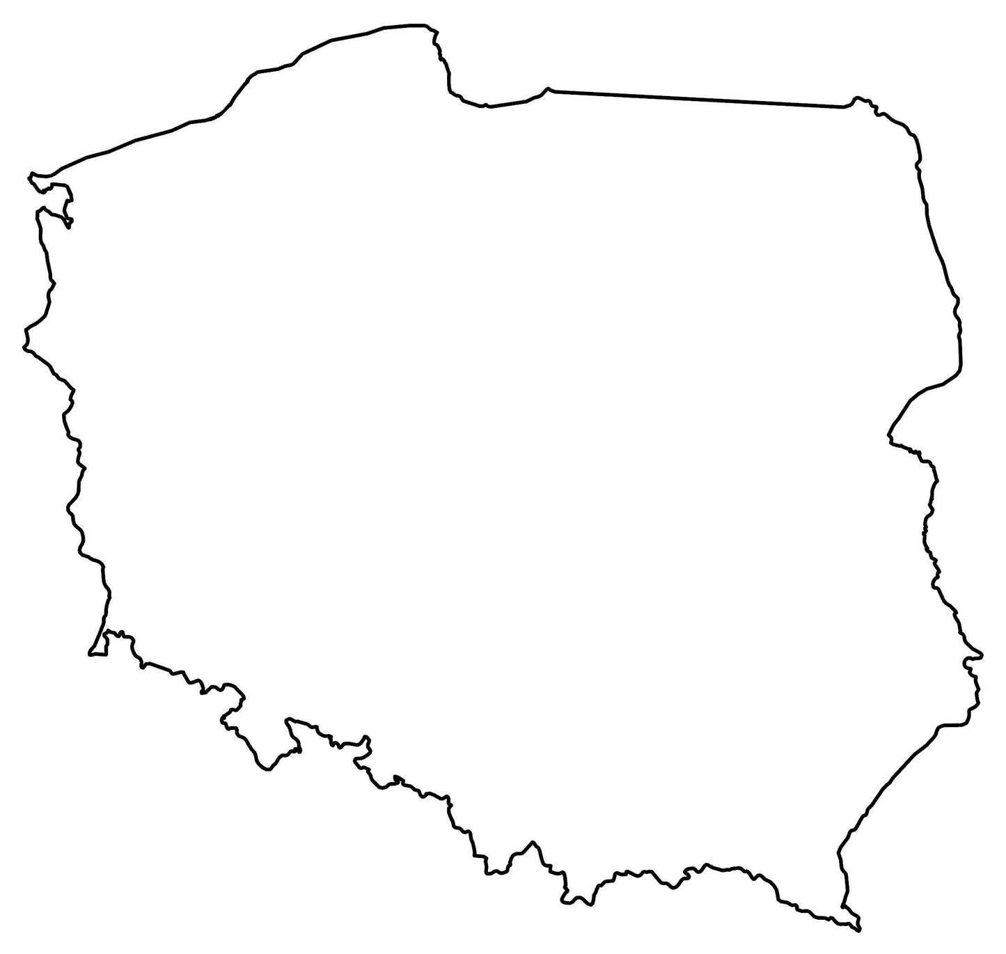 Poland Blank Outline Map Glossy Poster Picture Photo Print Banner  Booma Prints