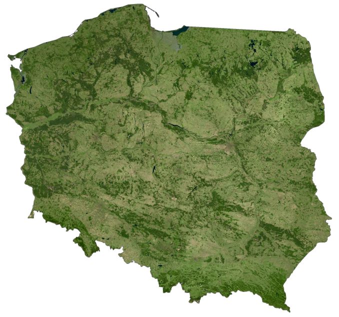 Poland Satellite Map Glossy Poster Picture Photo Print Banner  Booma Prints