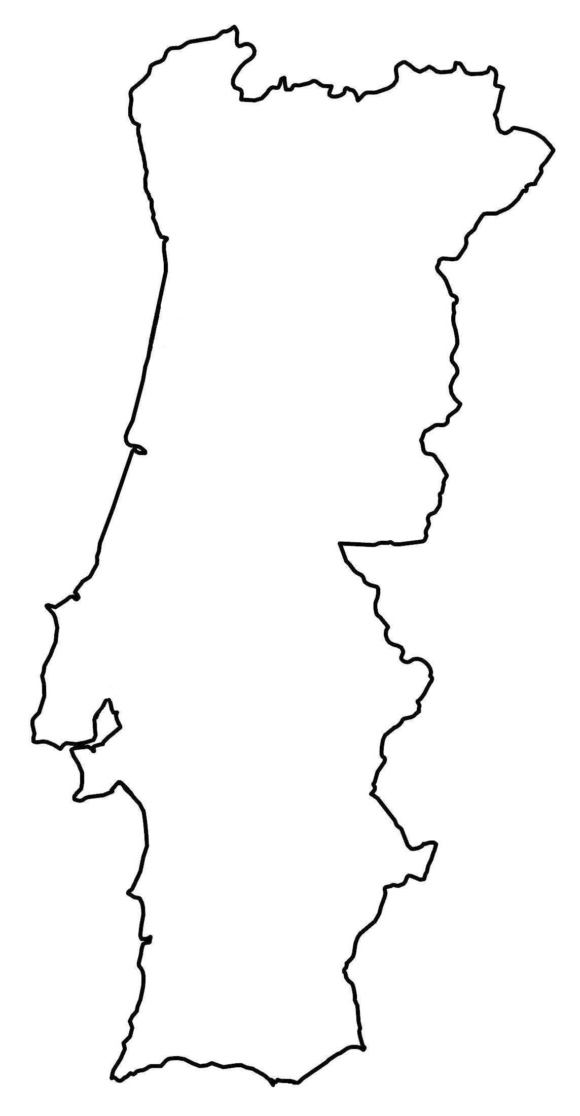 Portugal Blank Outline Map Glossy Poster Picture Photo Print Banner  Booma Prints