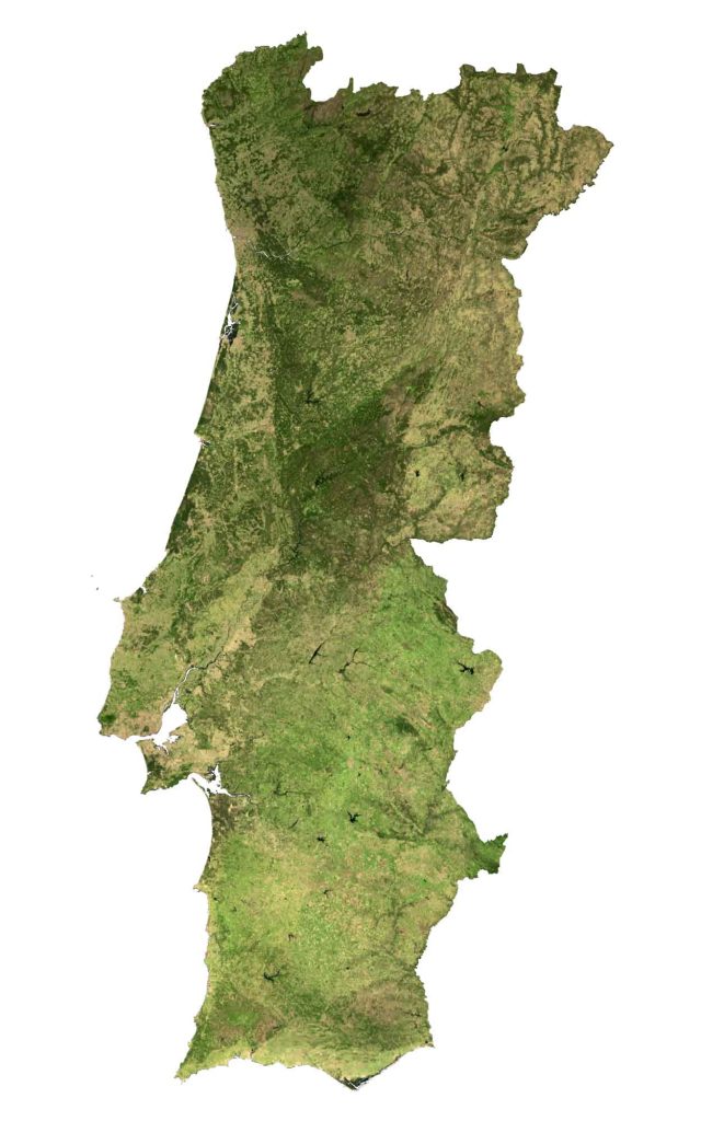 Portugal Satellite Map Glossy Poster Picture Photo Print Banner  Booma Prints