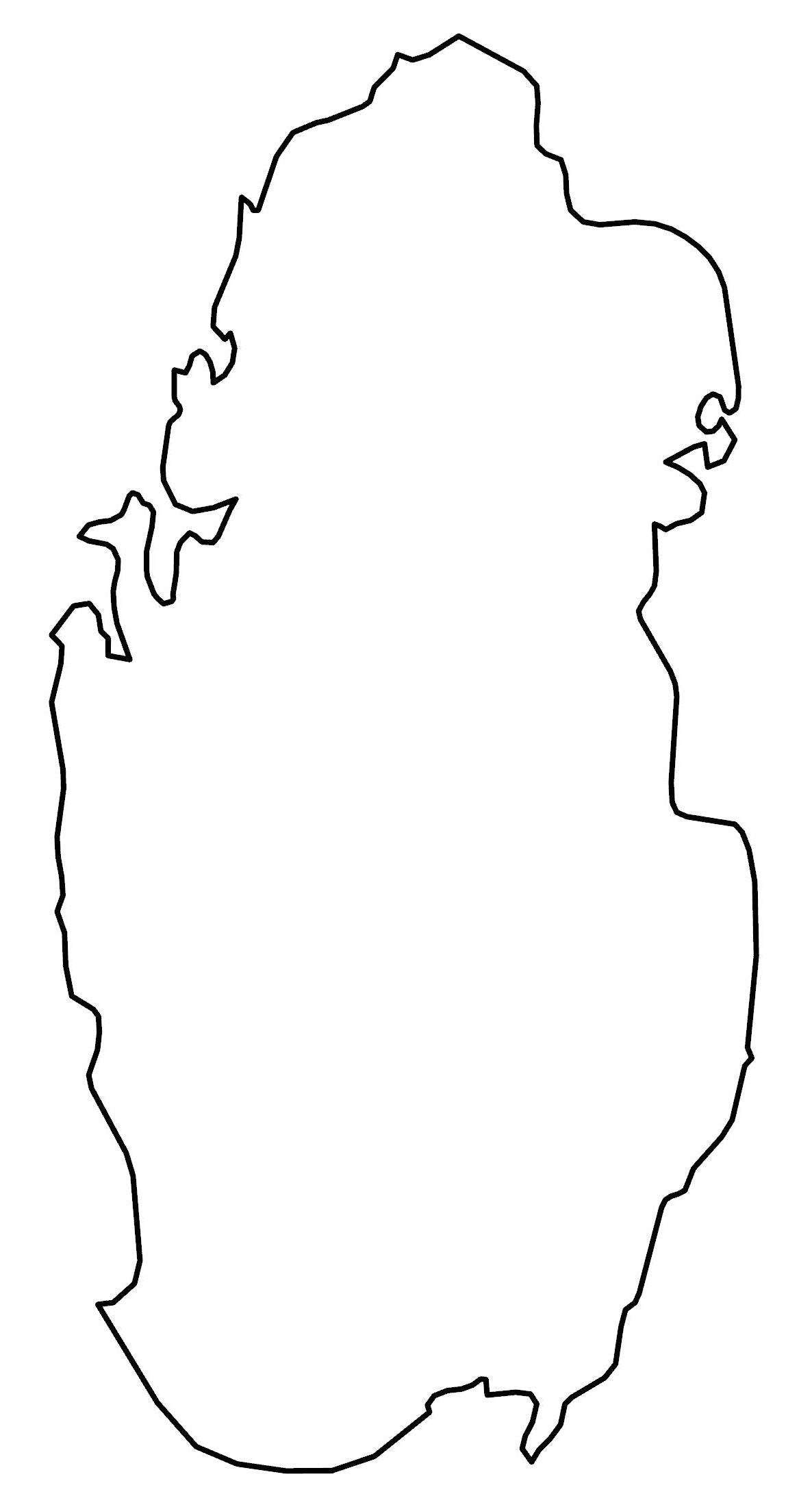 Qatar Blank Outline Map Glossy Poster Picture Photo Print Banner  Booma Prints