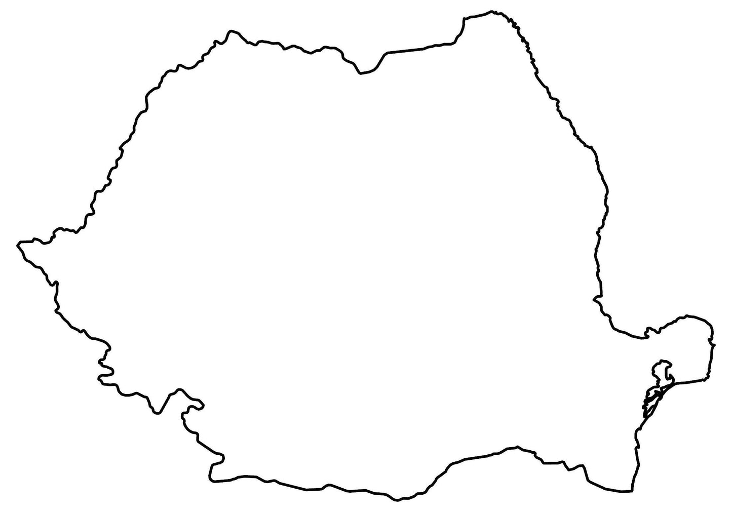 Romania Blank Outline Map Glossy Poster Picture Photo Print Banner  Booma Prints