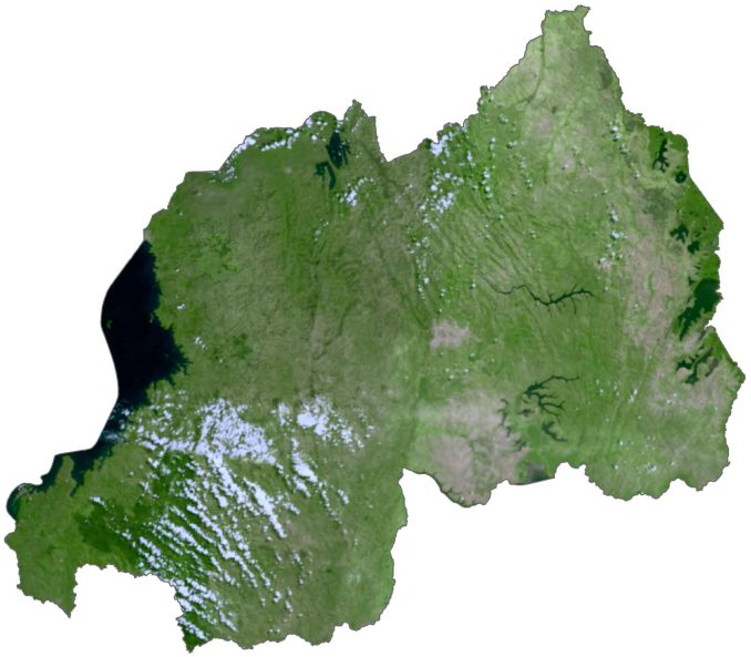 Rwanda Satellite Map Glossy Poster Picture Photo Print Banner  Booma Prints