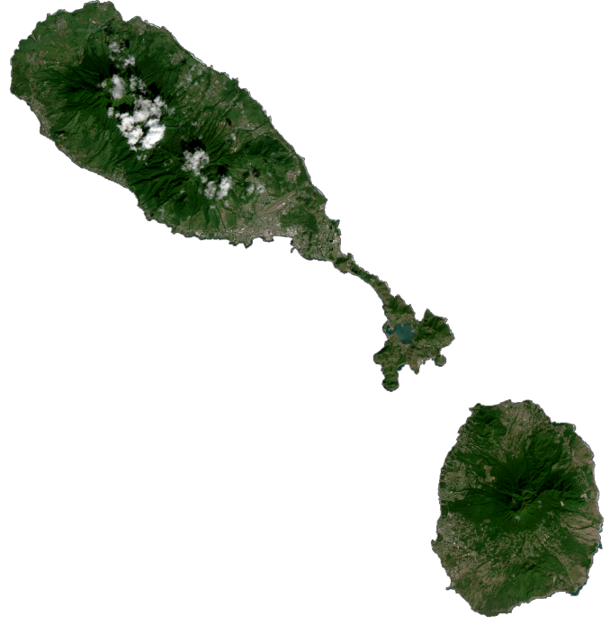 Saint Kitts And Nevis Satellite Map Poster Picture Photo Print Banner  Booma Prints