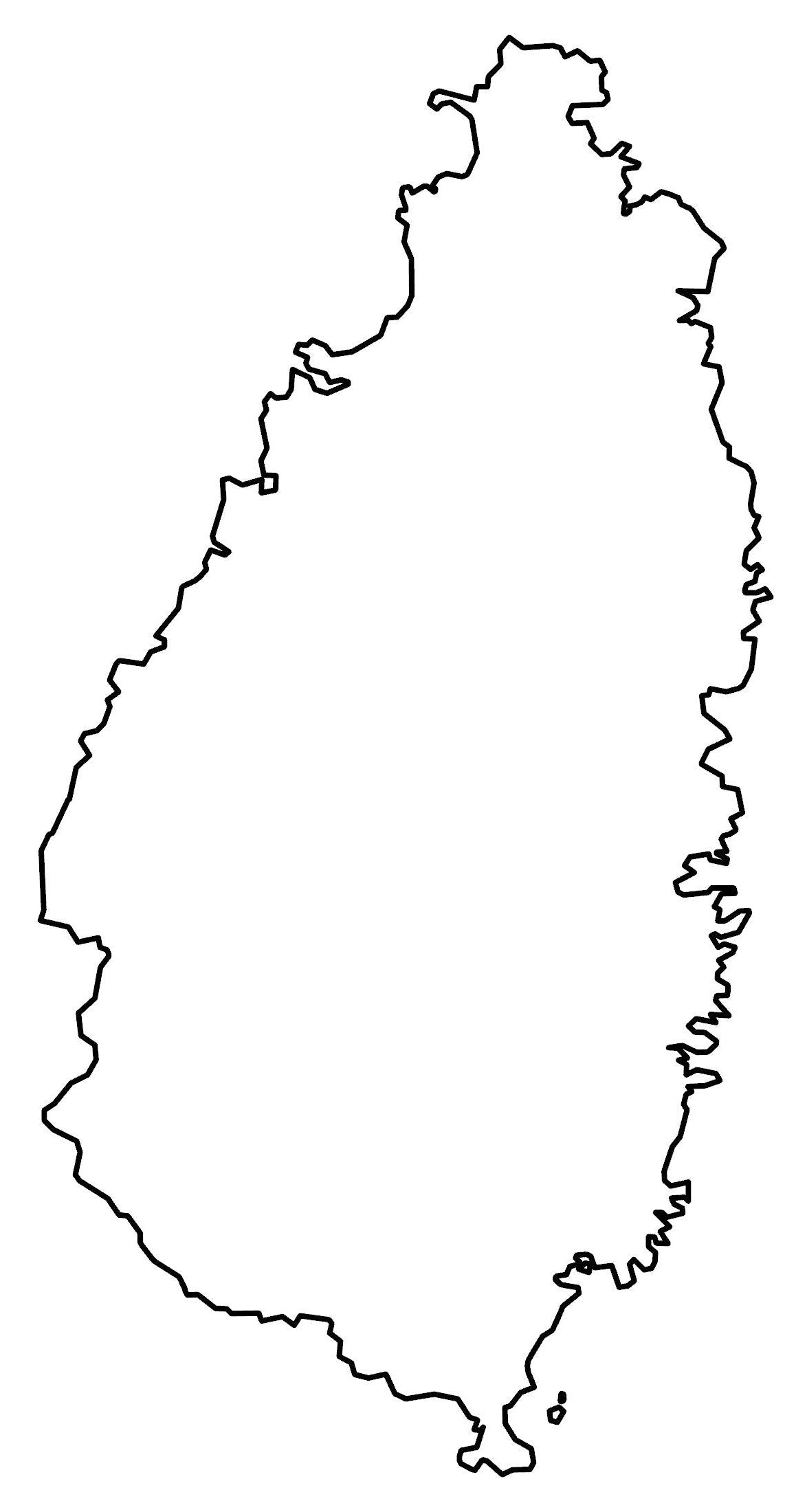Saint Lucia Blank Outline Map Glossy Poster Picture Photo Print Banner  Booma Prints