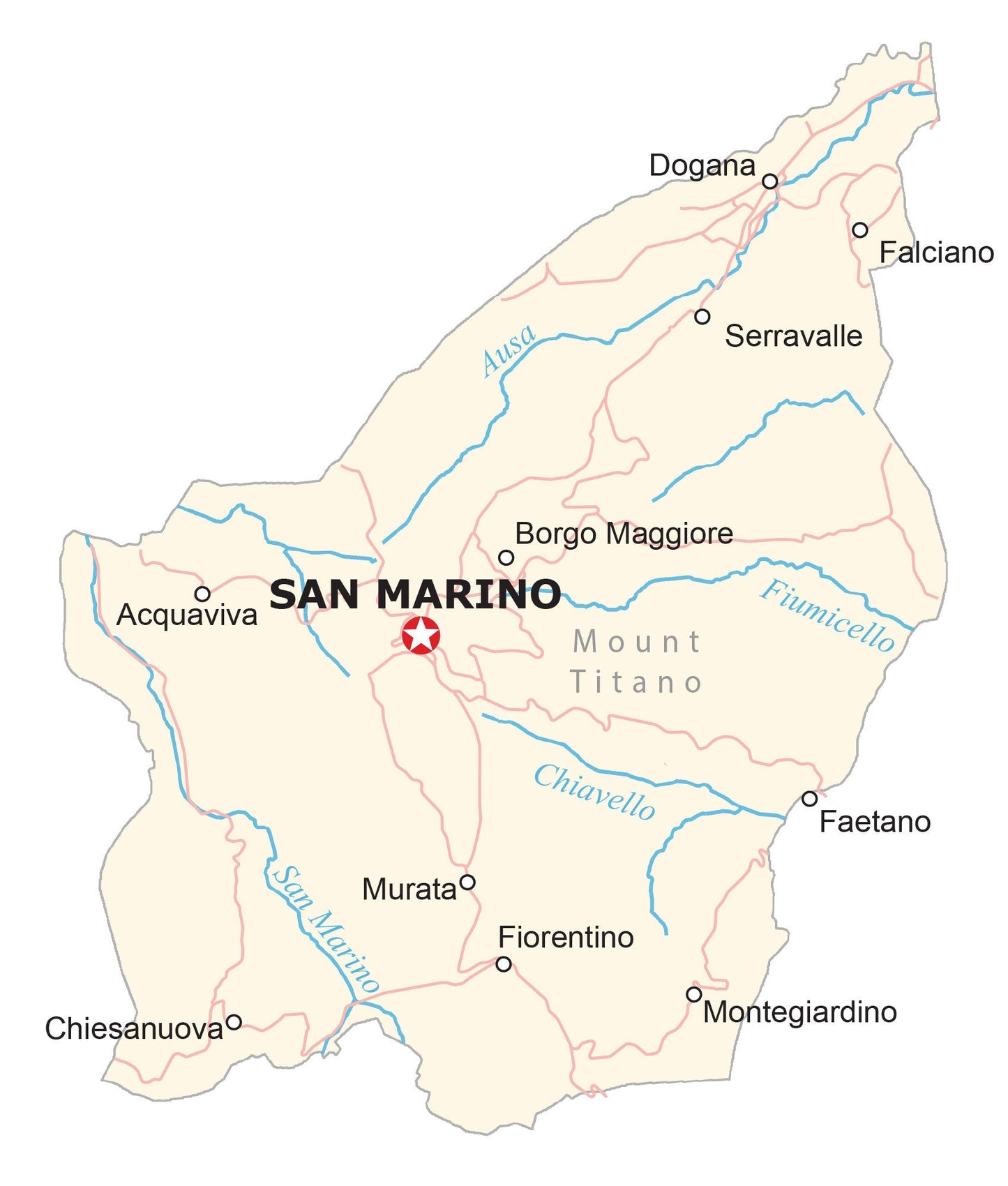 San Marino City Road Map Glossy Poster Picture Photo Print Banner  Booma Prints