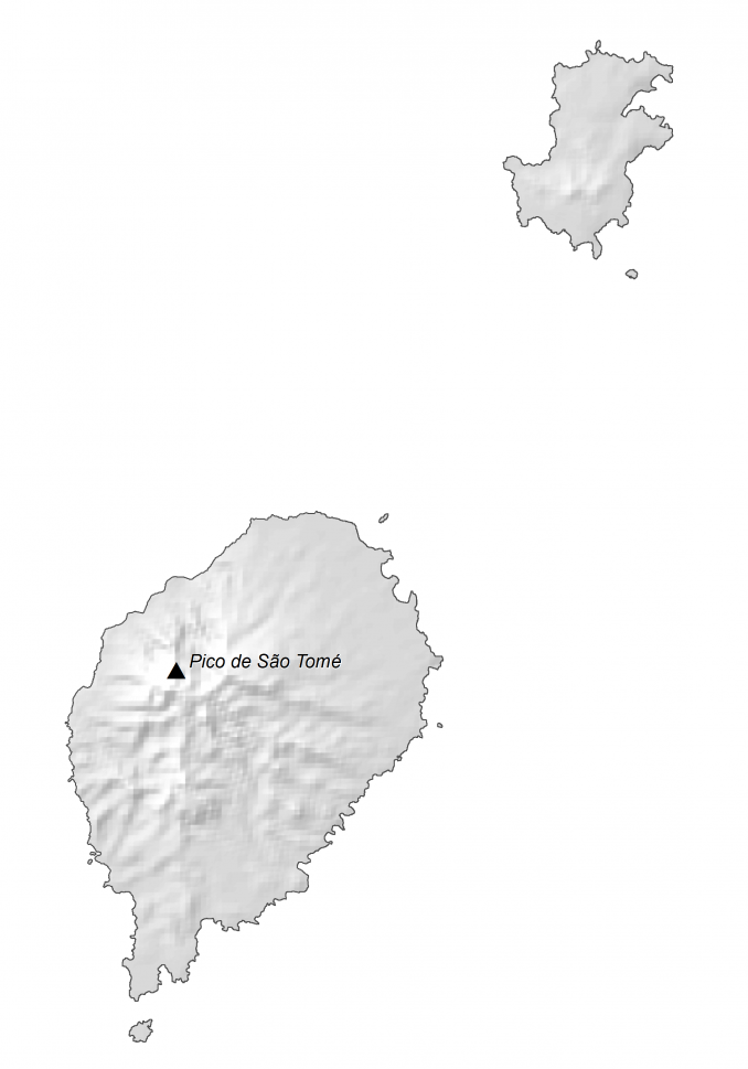 Sao Tome And Principe Hillshade Map Poster Picture Photo Print Banner  Booma Prints