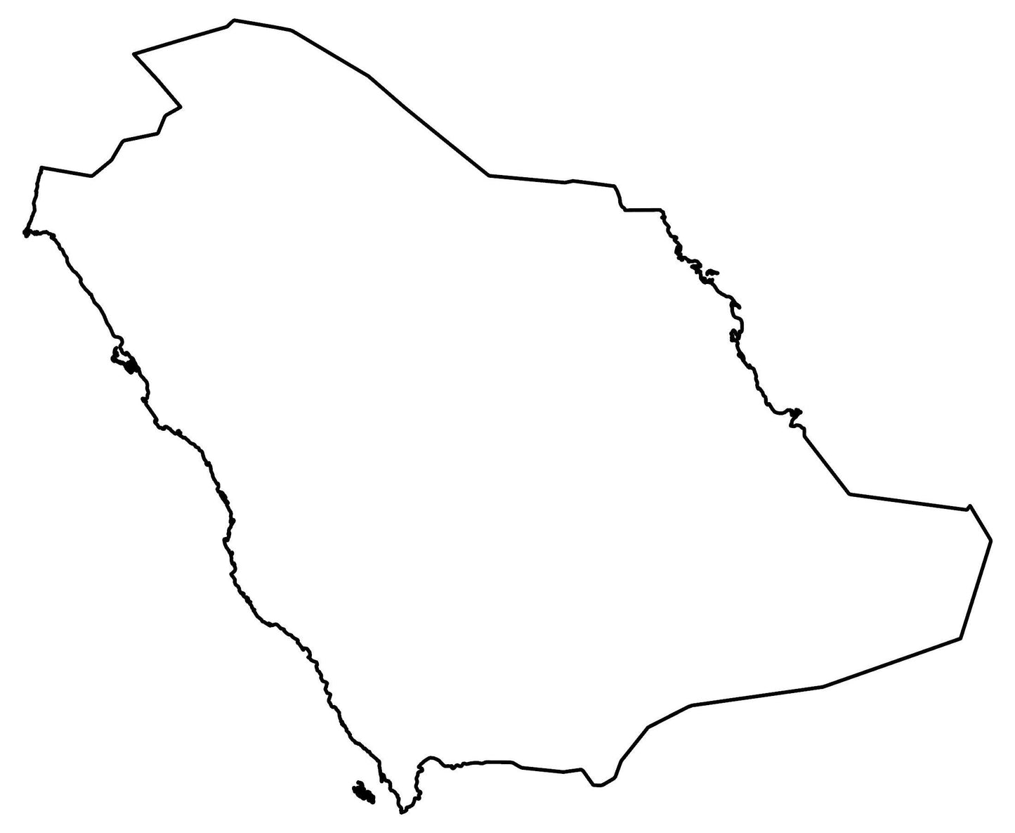 Saudi Arabia Blank Outline Map Glossy Poster Picture Photo Print Banner  Booma Prints