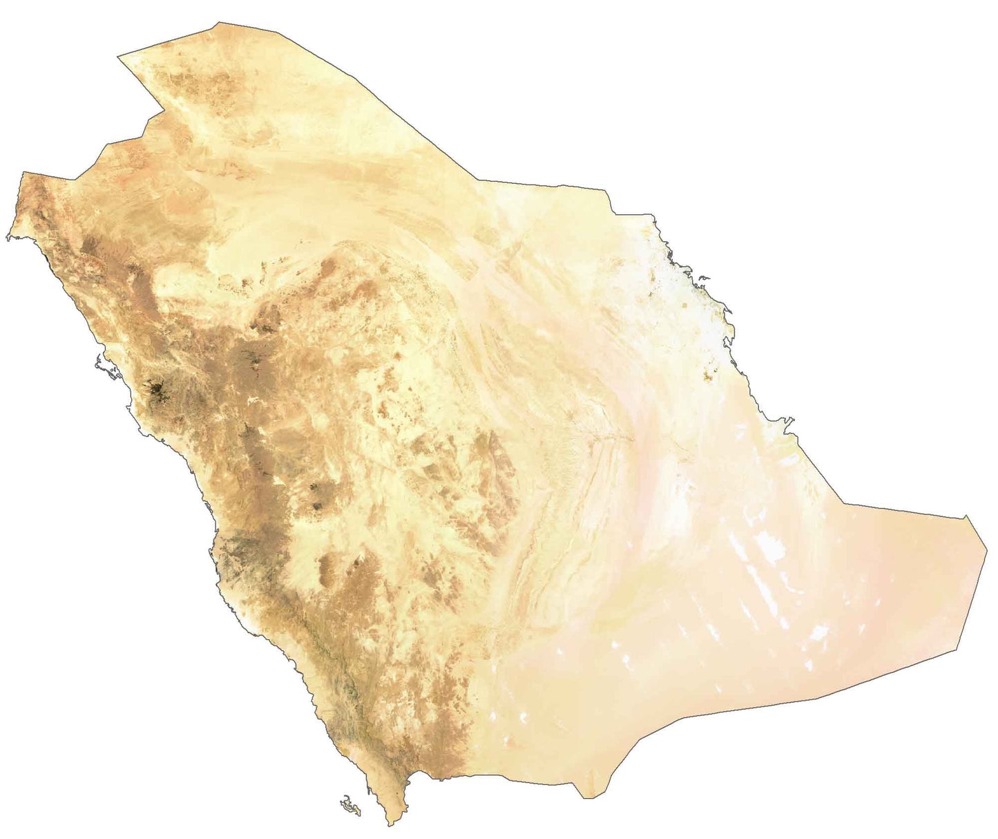 Saudi Arabia Satellite Map Glossy Poster Picture Photo Print Banner  Booma Prints