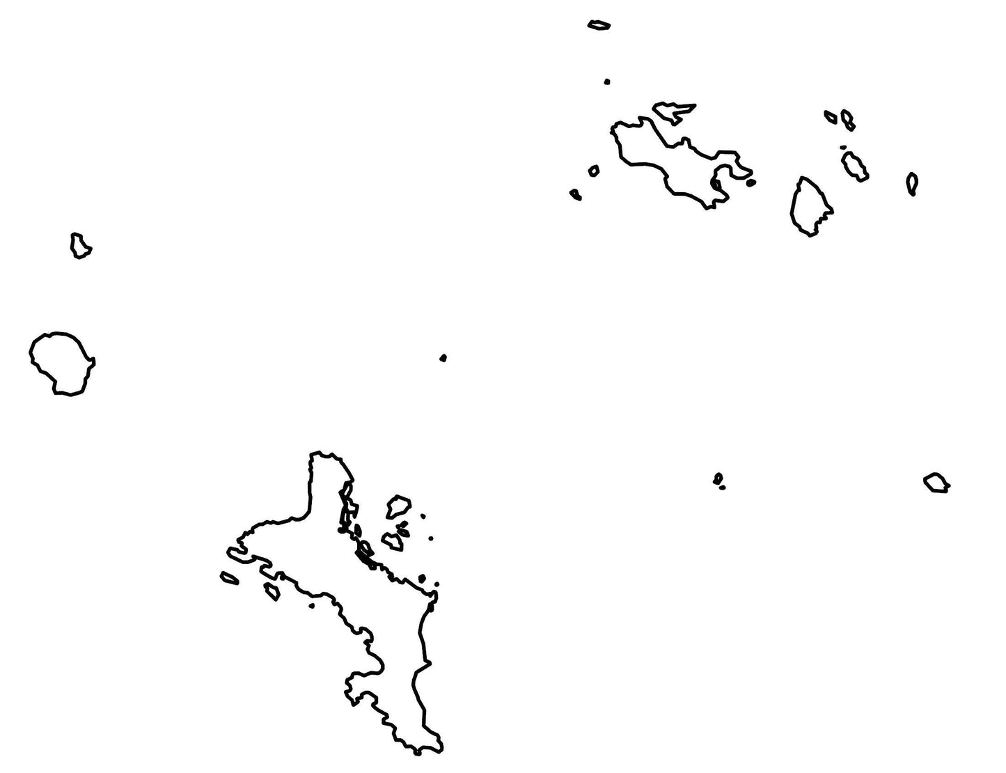 Seychelles Blank Outline Map Glossy Poster Picture Photo Print Banner  Booma Prints