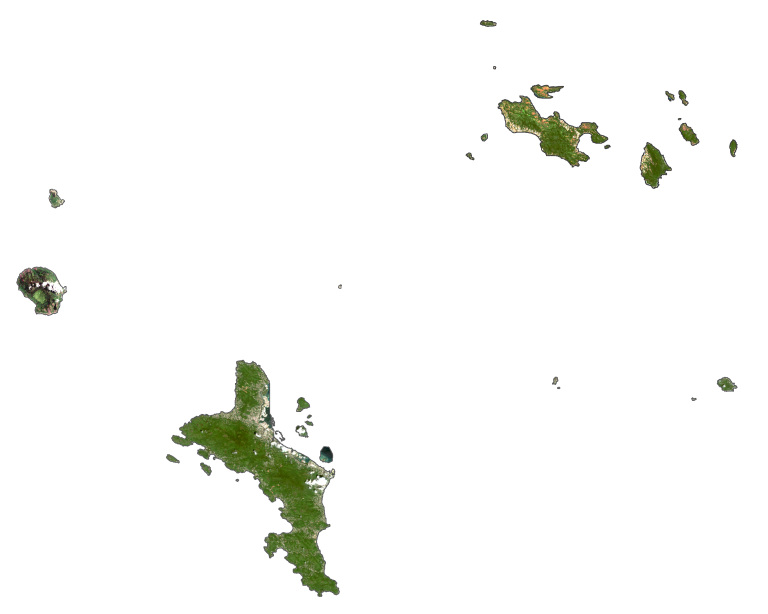 Seychelles Satellite Map Glossy Poster Picture Photo Print Banner  Booma Prints