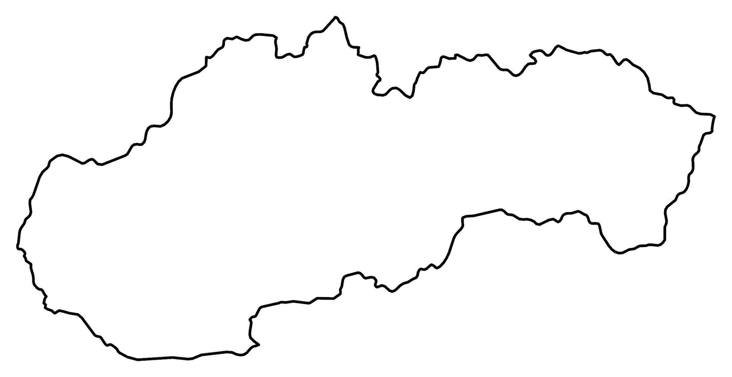 Slovakia Blank Outline Map Glossy Poster Picture Photo Print Banner  Booma Prints