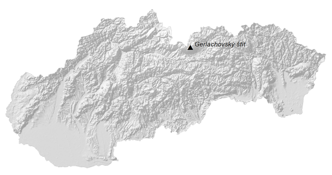 Slovakia Elevation Map Glossy Poster Picture Photo Print Banner  Booma Prints